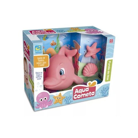 Brinquedo para Banho Kit Golfinho Rosa Fundo do Mar +3 Meses Cometa Brinquedos