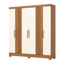 Ver imagem 4 de Guarda Roupa Roupeiro Casal Francês B367 Briz 6 Portas 3 Gavetas Cinamomo Off White Henn