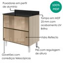 Ver imagem 4 de Balcao com Tampo 2 Gavetoes Vidro MDF 80 cm Kali 1641269 Bianco Toq Nicioli