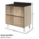 Ver imagem 3 de Balcao com Tampo 2 Gavetoes Vidro MDF 80 cm Kali 1641269 Bianco Toq Nicioli