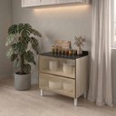 Ver imagem 7 de Balcao com Tampo 2 Gavetoes Vidro MDF 80 cm Kali 1641269 Bianco Toq Nicioli