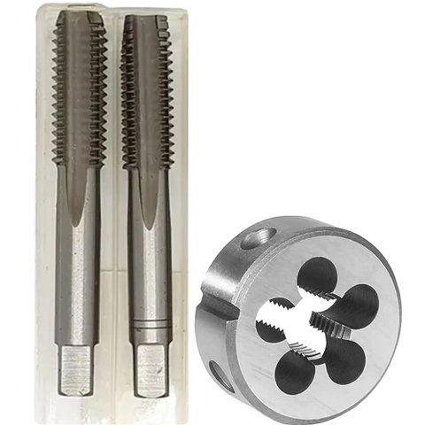 Kit Jogo Macho Manual Aço Liga Mf22 X 1,5 + Cossinete