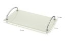 Ver imagem 3 de Bandeja Organizadora de Bancada 15x25cm Vidro Preto Branco:Branco