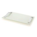 Ver imagem 1 de Bandeja De Vidro Slim 40x25cm Branco Pérola Mesa Cozinha Top