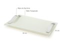 Ver imagem 3 de Bandeja De Vidro Slim 30x25cm Branco Pérola Mesa Cozinha Top
