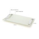 Ver imagem 3 de Bandeja De Vidro Slim 30x25cm Branco Pérola Mesa Cozinha Top