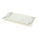 Ver imagem 1 de Bandeja De Vidro Slim 30x25cm Branco Pérola Mesa Cozinha Top