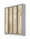 Ver imagem 2 de Guarda Roupa Casal Moderni Glass Reflecta 4 Portas 3 Gavetas Novo Horizonte Neve