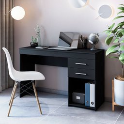 Escrivaninha Mesa Estudo com 2 Gavetas Mobihome - Preto - 2