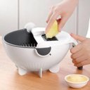 Ver imagem 3 de Cortador Fatiador de Legumes Escorredor Multifuncional Com Ralador 7 em 1 Lâmina de aço Inox