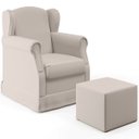Ver imagem 1 de Poltrona de Amamentação com Balanço e Puff Elisa P02 Linho Cru - Lyam Decor
