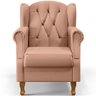 Poltrona Decorativa para Yara P02 Linho Rosê - Lyam Decor - 3