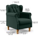 Ver imagem 4 de Poltrona Decorativa para Yara P02 Linho Verde Musgo - Lyam Decor