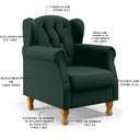 Ver imagem 4 de Poltrona Decorativa para Yara P02 Linho Verde Musgo - Lyam Decor