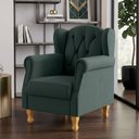 Ver imagem 1 de Poltrona Decorativa para Yara P02 Linho Verde Musgo - Lyam Decor