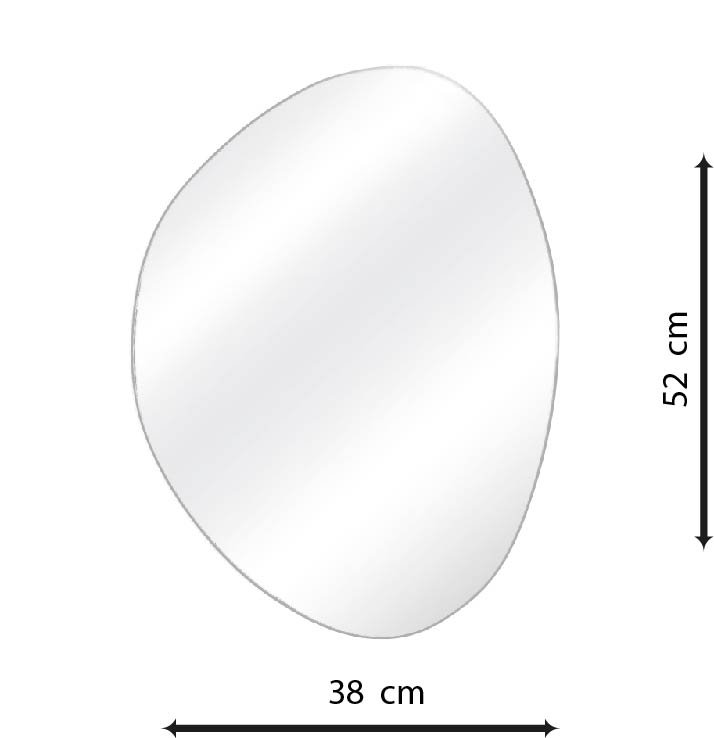 Espelho Multiuso Lapidado Fita Dupla Face 3M 52x38 cm Organico M - 3
