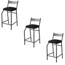 Ver imagem 1 de Kit 3 Banquetas Gourmet Para Bancada Ou Cozinha Ibiza Preto