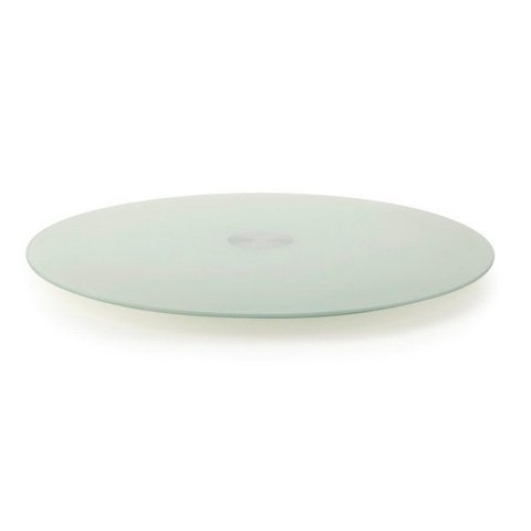 Centro De Mesa Giratório Ø60cm Vidro Branco Forma Collection