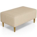 Ver imagem 1 de Puff Decorativo Sala de Estar Cléo W01 Pés Palito 90cm Linho Bege Escuro