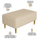 Ver imagem 4 de Puff Decorativo Sala de Estar Cléo W01 Pés Palito 90cm Linho Bege Escuro