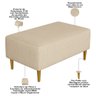 Puff Decorativo Sala de Estar Cléo W01 Pés Palito 90cm Linho Bege Escuro - 4