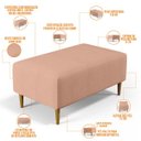 Ver imagem 4 de Puff Decorativo Sala de Estar Cléo W01 Pés Palito 90cm Linho Rosê