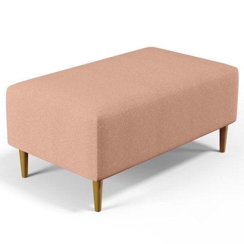 Puff Decorativo Sala de Estar Cléo W01 Pés Palito 90cm Linho Rosê