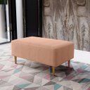Ver imagem 2 de Puff Decorativo Sala de Estar Cléo W01 Pés Palito 90cm Linho Rosê
