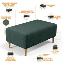 Puff Decorativo Sala de Estar Cléo W01 Pés Palito 90cm - 4