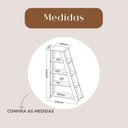 Ver imagem 4 de Conjunto Escrivaninha Mesa Escritório Pequena 90,8cm com Estante Escada Multiuso com 5 Prateleiras Branco/Freijó Artany