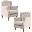Ver imagem 1 de Kit 2 Poltronas Decorativas para Yara P02 Linho Cru - Lyam Decor