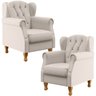 Kit 2 Poltronas Decorativas para Yara P02 Linho Cru - Lyam Decor - 1
