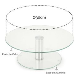 Prato Giratorio para Bolo F. Collection Ø30cm Boleira Vidro - 2
