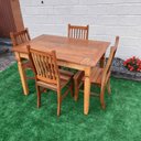 Ver imagem 2 de Mesa de Jantar Madeira de Demolição 1,20x 0,80 com 4 Cadeiras Anatômica Sudeste Rustico