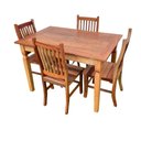 Ver imagem 1 de Mesa de Jantar Madeira de Demolição 1,20x 0,80 com 4 Cadeiras Anatômica Sudeste Rustico