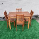 Ver imagem 4 de Mesa de Jantar Madeira de Demolição 1,20x 0,80 com 4 Cadeiras Anatômica Sudeste Rustico