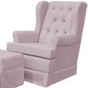 Ver imagem 3 de Poltrona de Amamentação com Balanço e Puff P02 Capitonê Suede Rosê - Lyam Decor