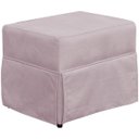 Ver imagem 2 de Poltrona de Amamentação com Balanço e Puff P02 Capitonê Suede Rosê - Lyam Decor