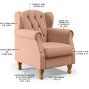 Ver imagem 4 de Kit 2 Poltronas Decorativas para Yara P02 Linho Rosê - Lyam Decor