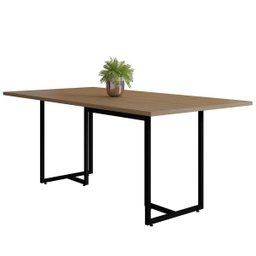 Mesa de Jantar Maldiva Industrial Nature F01 com 6 Cadeiras Eiffel Charles Eames Preto - Lyam - 7 Mesa de Jantar Maldiva Industrial Nature F01 com 6 Cadeiras Eiffel Charles Eames Preto - Lyam - 7