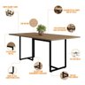 Mesa de Jantar Maldiva Industrial Nature F01 com 6 Cadeiras Eiffel Charles Eames Preto - Lyam - 3