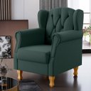 Ver imagem 2 de Kit 2 Poltronas Decorativas para Yara P02 Linho Verde Musgo - Lyam Decor