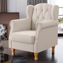 Ver imagem 2 de Poltrona Decorativa para Yara P02 Linho Cru - Lyam Decor