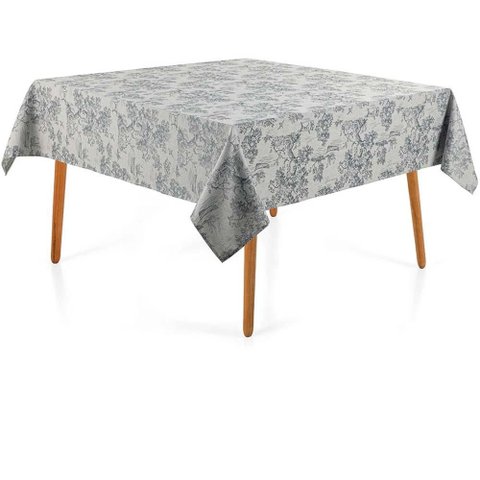 Toalha de Mesa Quadrada Sempre Limpa Grazia 180x180cm - Karsten Cinza/90158