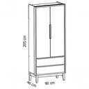 Ver imagem 6 de Guarda-roupa Retrô 2 Portas Classic New Branco Fosco com Madeira - Moveisaqui