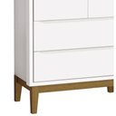 Ver imagem 3 de Guarda-roupa Retrô 2 Portas Classic New Branco Fosco com Madeira - Moveisaqui