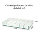 Ver imagem 2 de Caixa Organizadora de Vidro 6 Divisórias Porta Condimentos