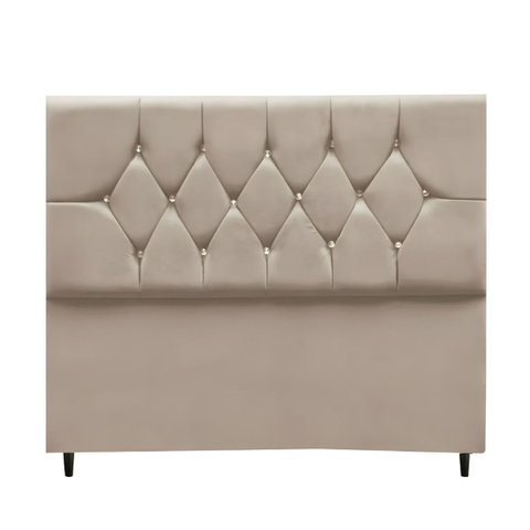 Cabeceira Estofada Cama Box Solteirão 100 Cm Suede Dubai:bege