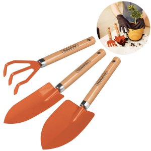 Kit Conjunto Jardinagem 3 Peças Cabo Madeira | Tramontina