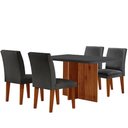 Ver imagem 2 de Sala de Jantar Mesa Olimpia 120 Tampo em Mdf Vidro Canto Copo com 4 Cadeiras Grecia